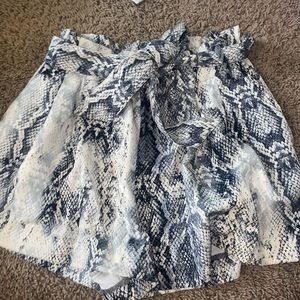 ZARA SNAKESKIN SHORTS WITH TIE